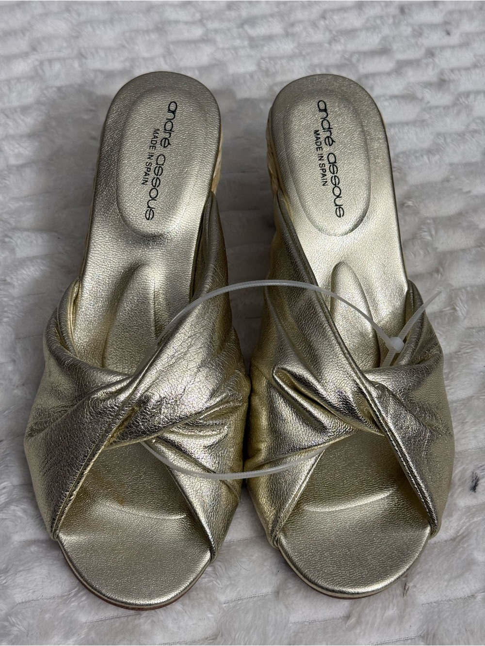 andre assous Merida Golden Wedge Sandal (Women) Size:9 $349